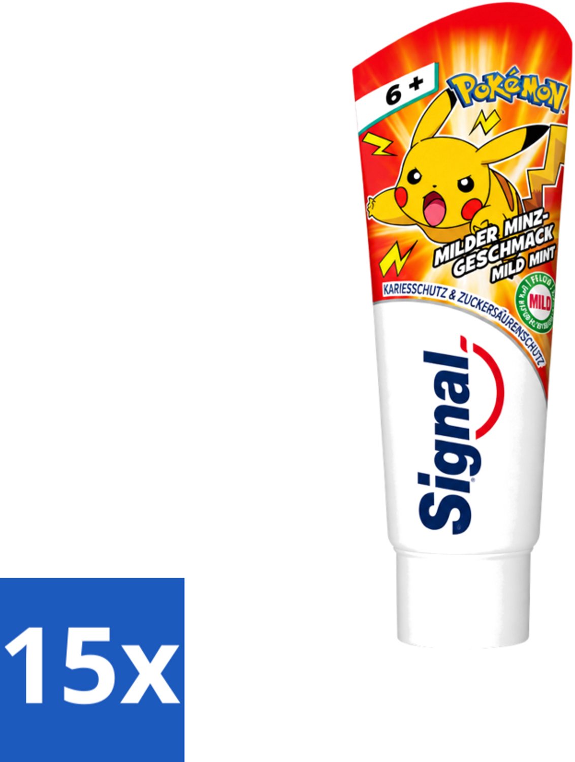 15 x Signal - Pokémon - Tandpasta - Milde Munt Smaak - Anti-Tandsteen - Kinder 6+ Jaar - 75 ml - Voordeelverpakking - 15 stuks