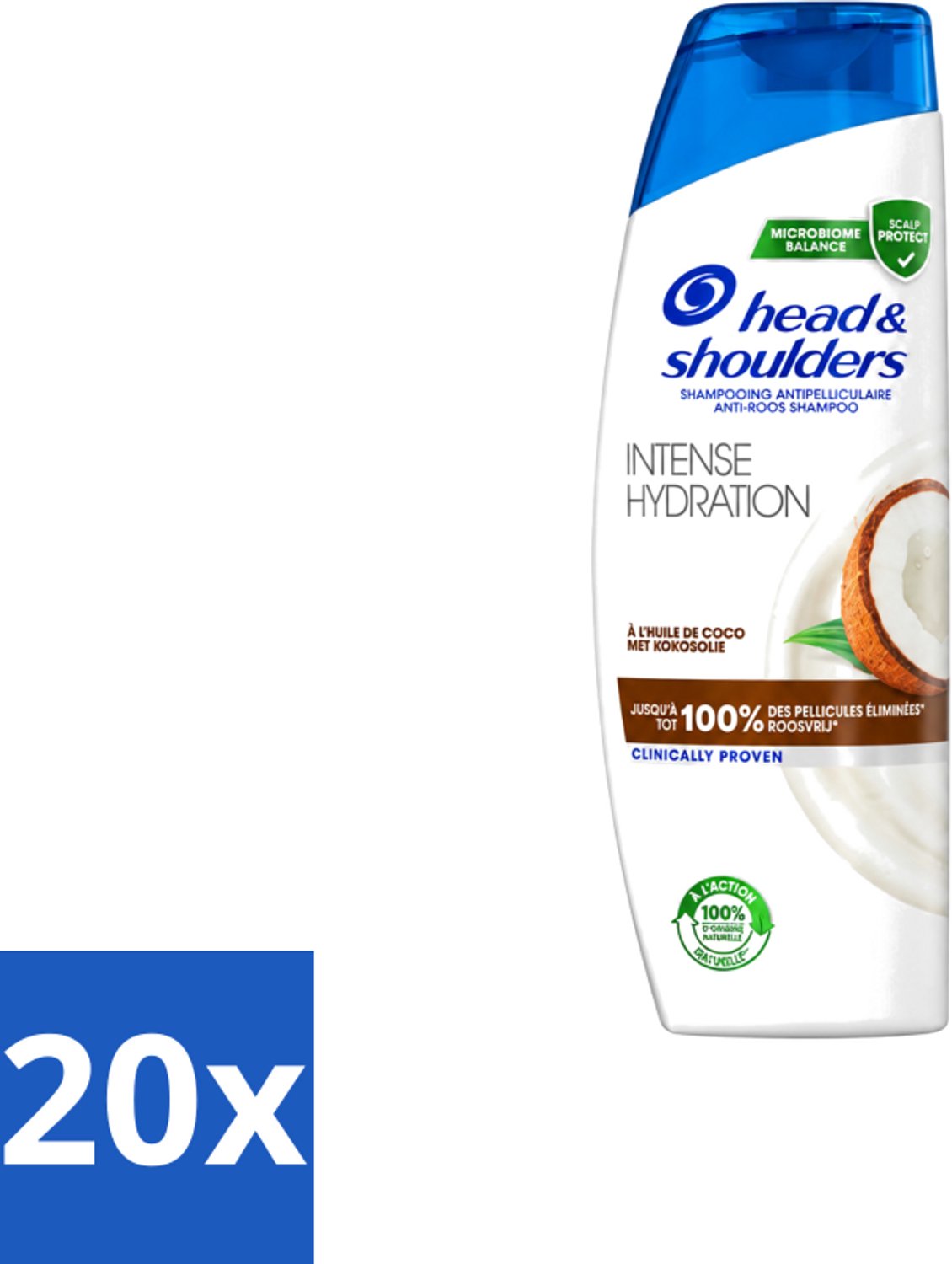 20 x Head & Shoulders - Anti-Roos Shampoo - Intense Hydration - Met Kokosolie - 285 ml - Voordeelverpakking - 20 stuks