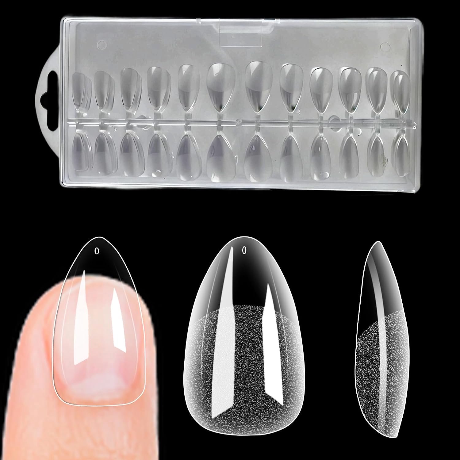 240 tips amandelnagels, dunne matte kunstnagels met voorbehandeld oppervlak, herbruikbaar voor uv-gel en acryl, nagelverlenging om zelf te maken