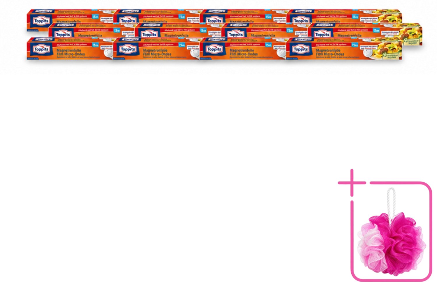 12 x Toppits – Magnetronfolie – 15 m - Bulkverpakking - Microgolffolie - Douchemop - Vochtregulerende gaatjes