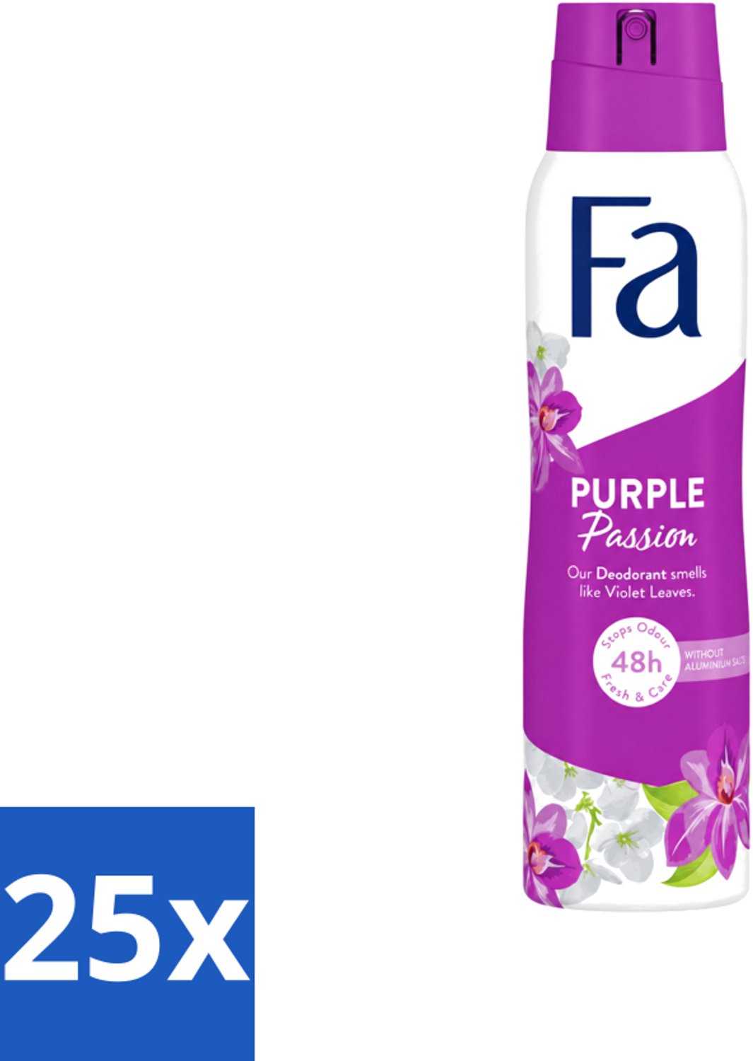 25 x Fa - Purple Passion - Deodorant Spray - Violette Bladeren - 150 ml - Voordeelverpakking - 25 stuks