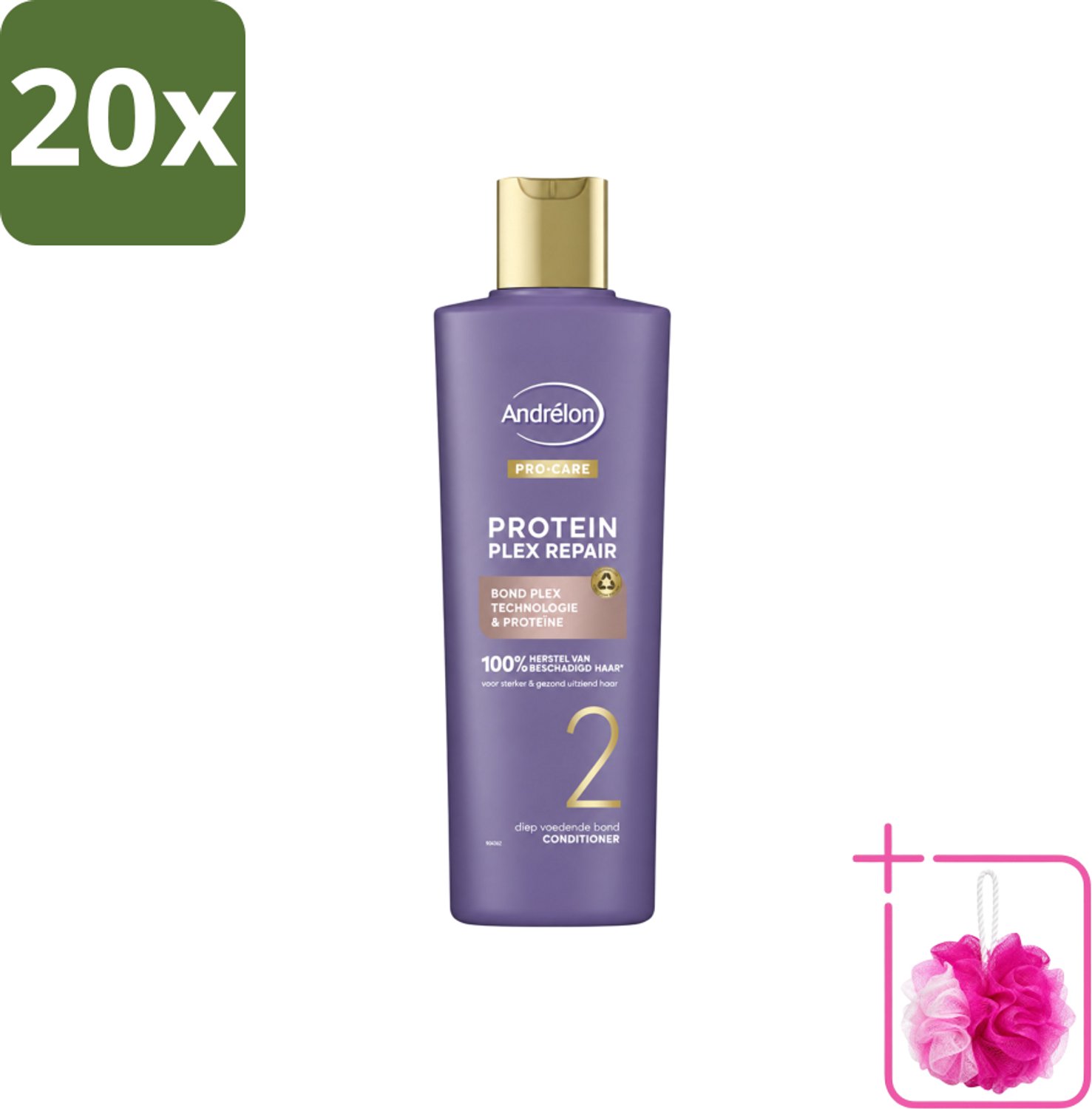 20 x Andrélon – Conditioner – Pro Care Protein Plex Repair – 250 ml - Bulkverpakking - Herstel haar - Douchemop - Beschadigd haar