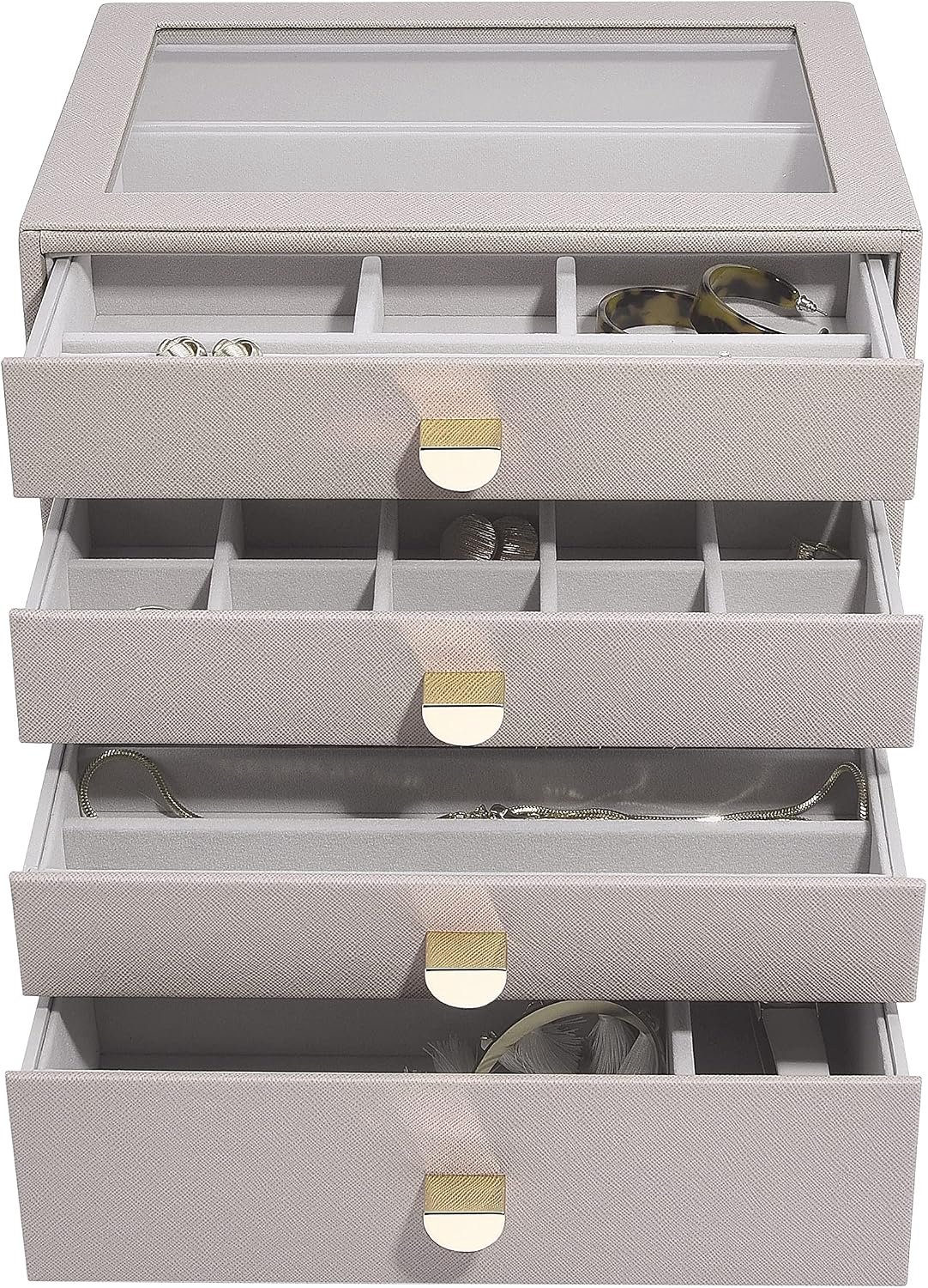 Stackers Taupe Klassieke Sieradenbox Set van 4 met Laden