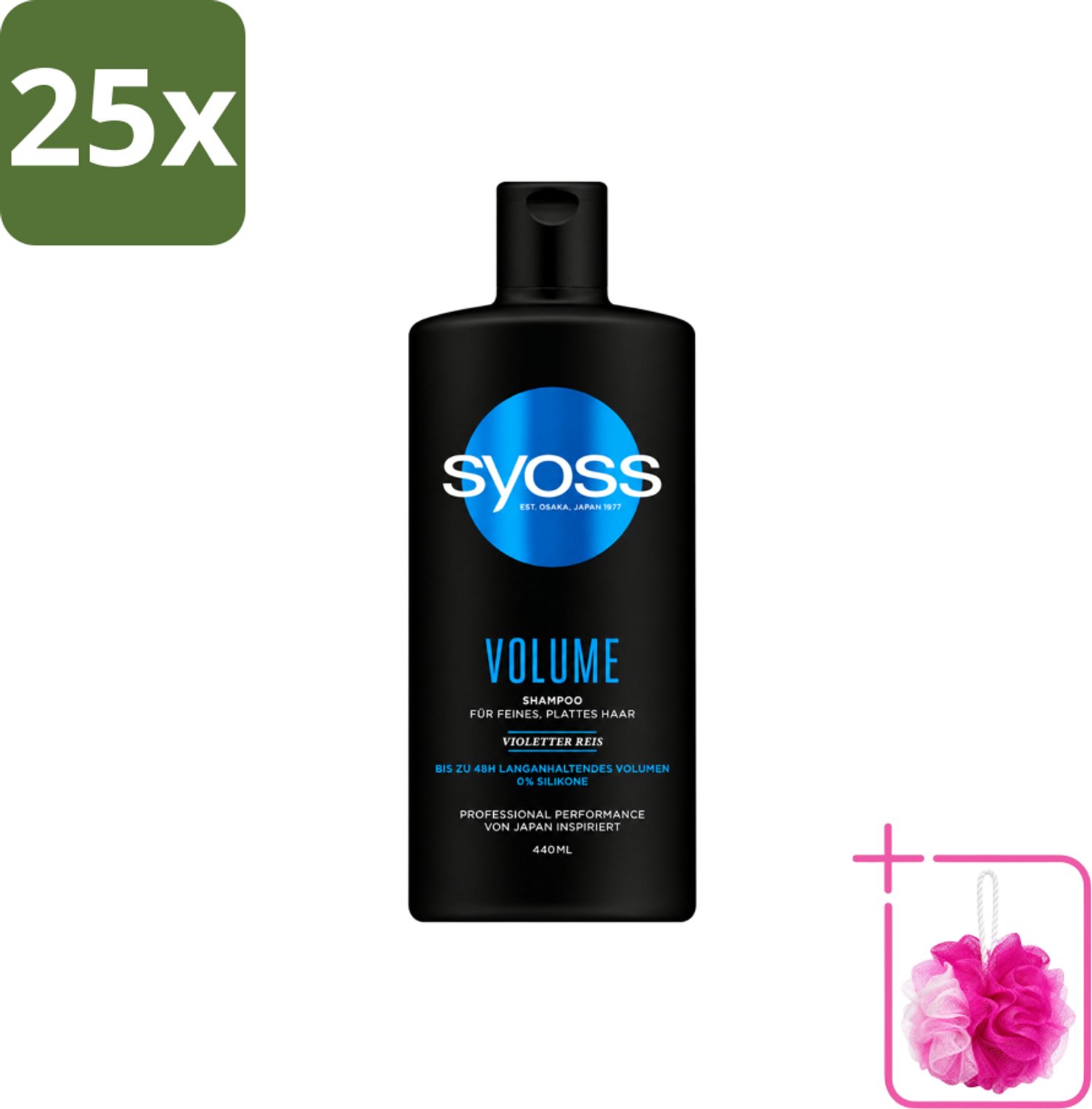 25 x Syoss – Shampoo – Volume – 440 ml - Bulkverpakking - Volume shampoo - Douchemop - Fijn haar shampoo