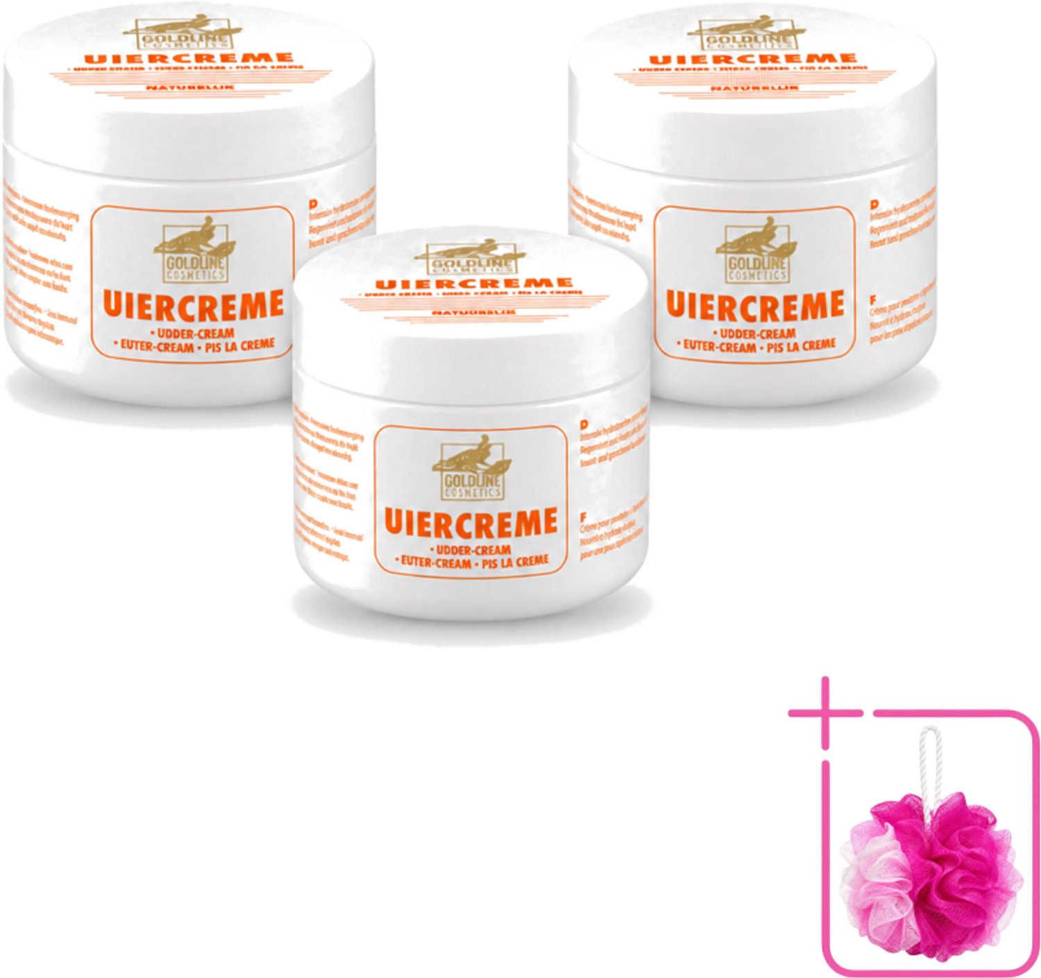 3 x Goldline - Uiercrème - Huidverzorging - Intensief Hydraterend - 250 ml - Bulkverpakking - Uiercrème - Douchemop - Huidverzorging