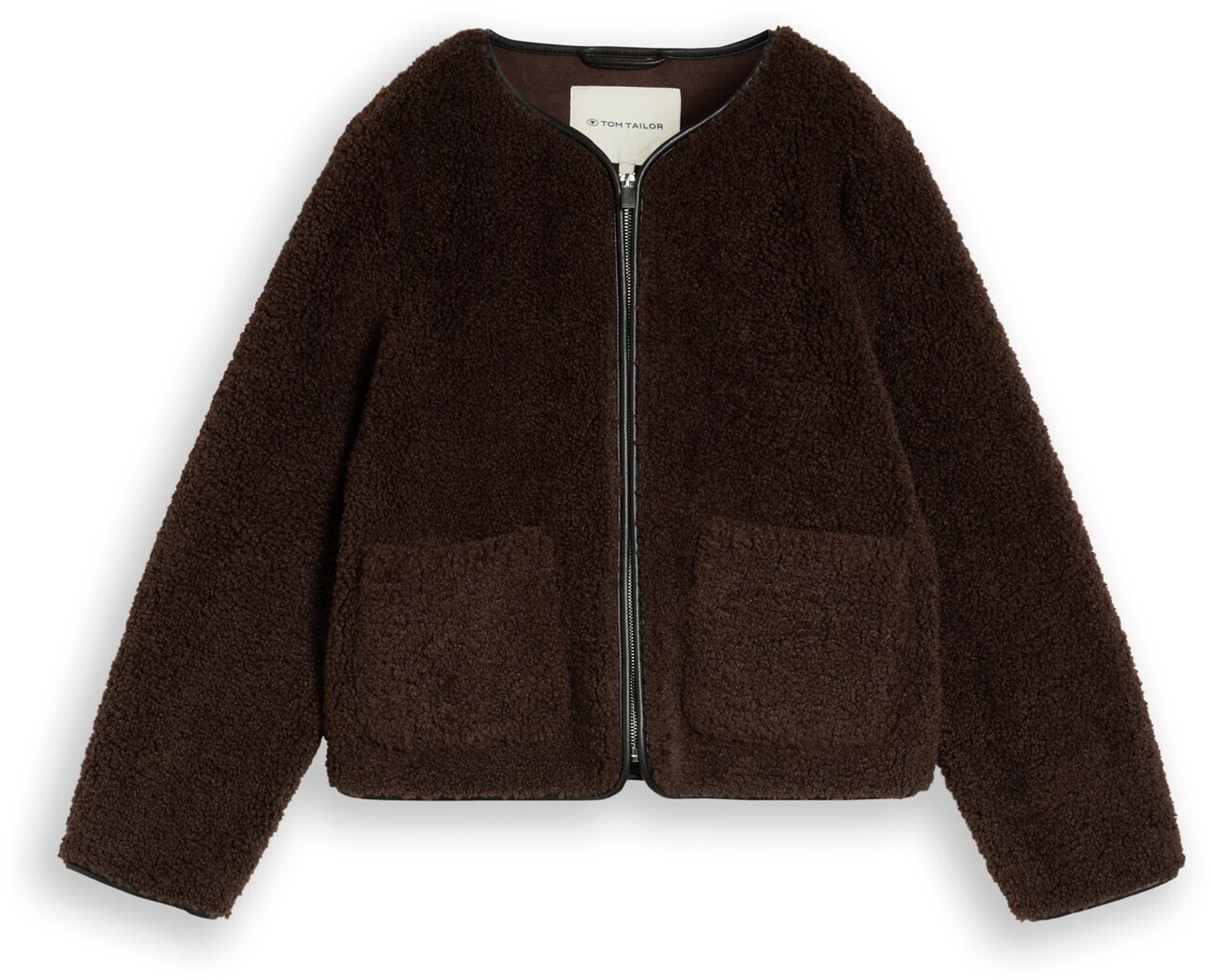 Tom Tailor - Kunstbontjas met zakken - Maat XXL - java dark brown