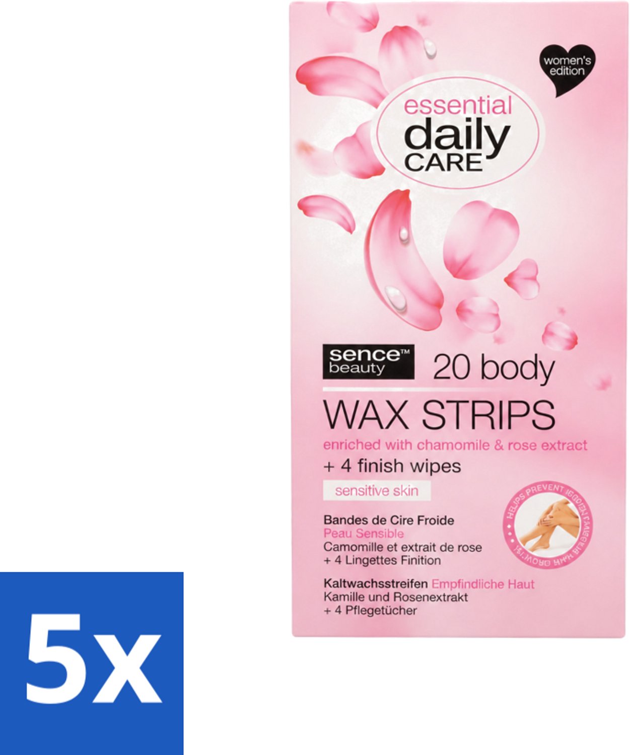 5 x Sence – Wax Strips – Lichaam – Ontharing – 20 Strips - Voordeelverpakking - 5 stuks