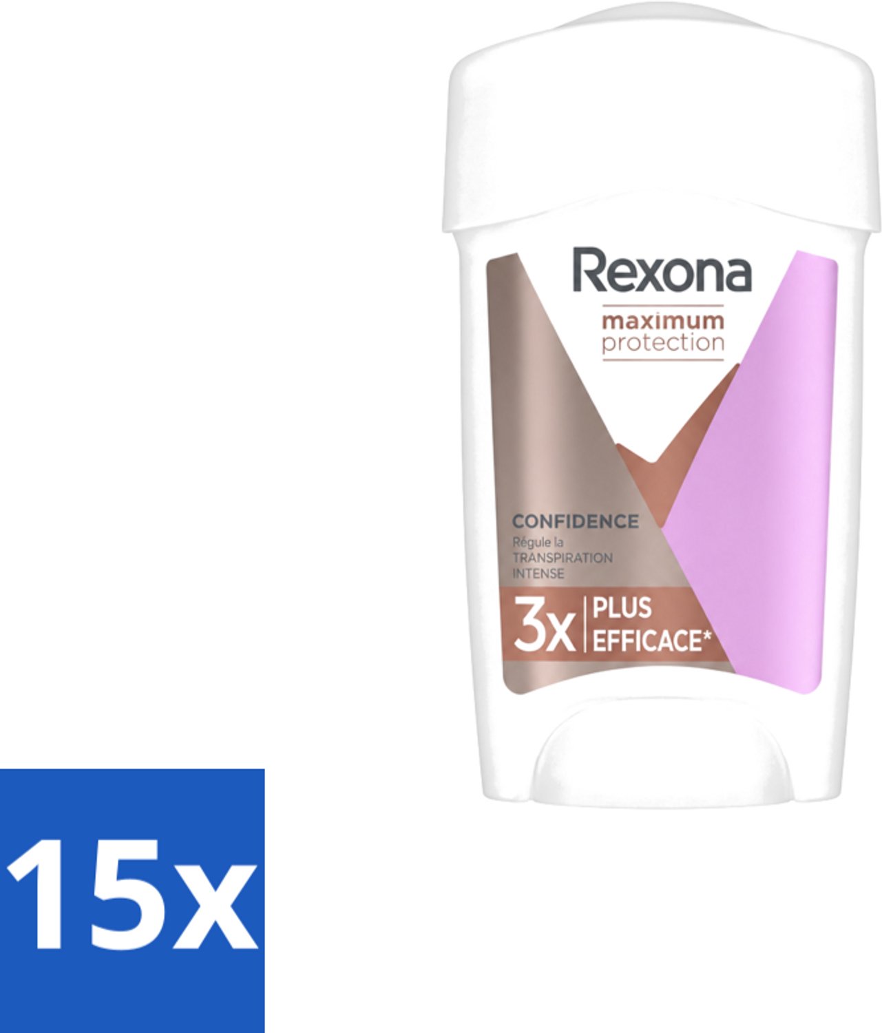 15 x Rexona Women – Anti-Transpirant Stick – Maximum Protection Confidence – 45 ml - Voordeelverpakking - 15 stuks