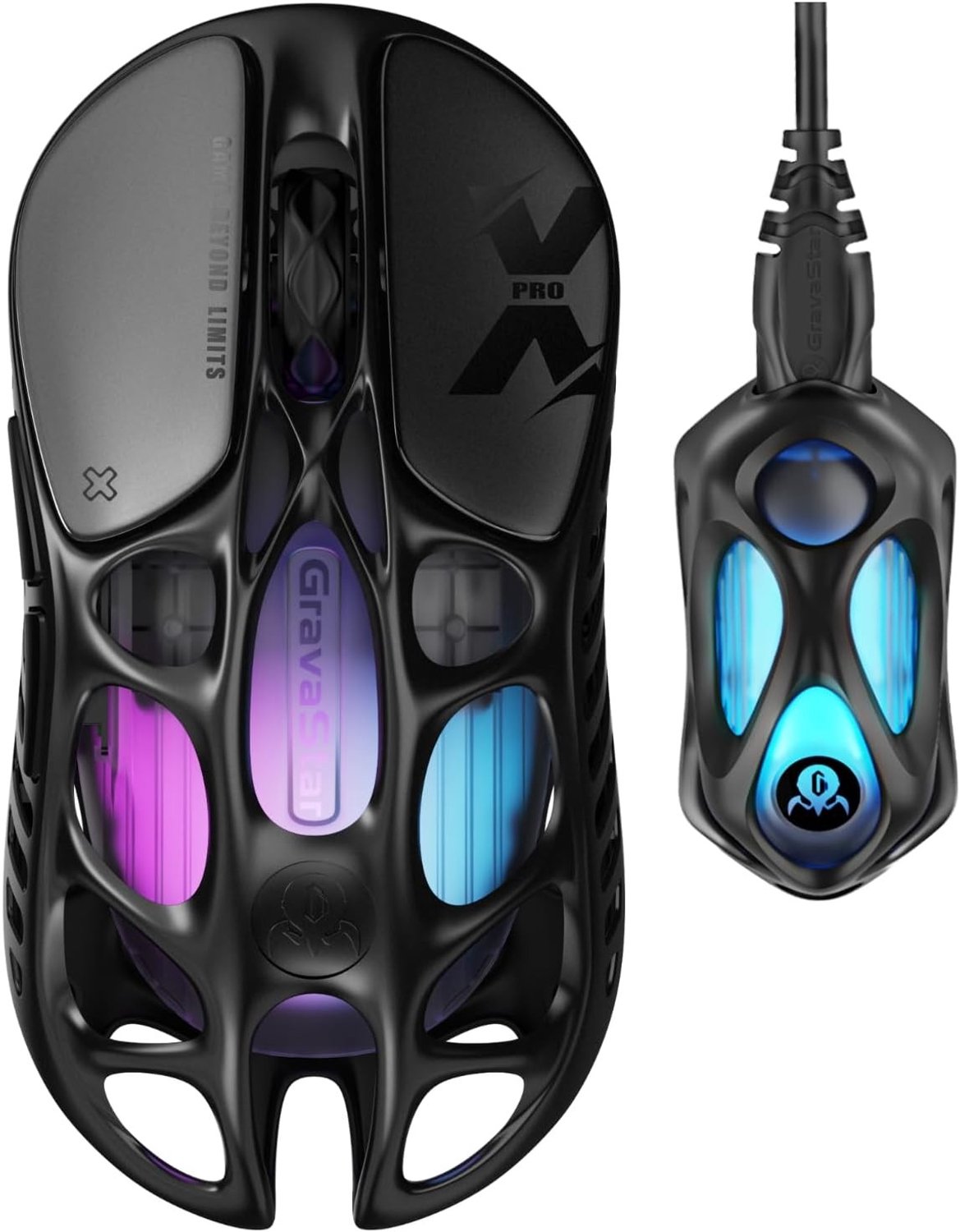 Draadloze Gaming Muis met 8K Dongle, Paw 3950 Sensor, 32.000 DPI en 8.000 Hz Sampling Rate, Slechts 49 g, Zwart en Ergonomisch Ontwerp