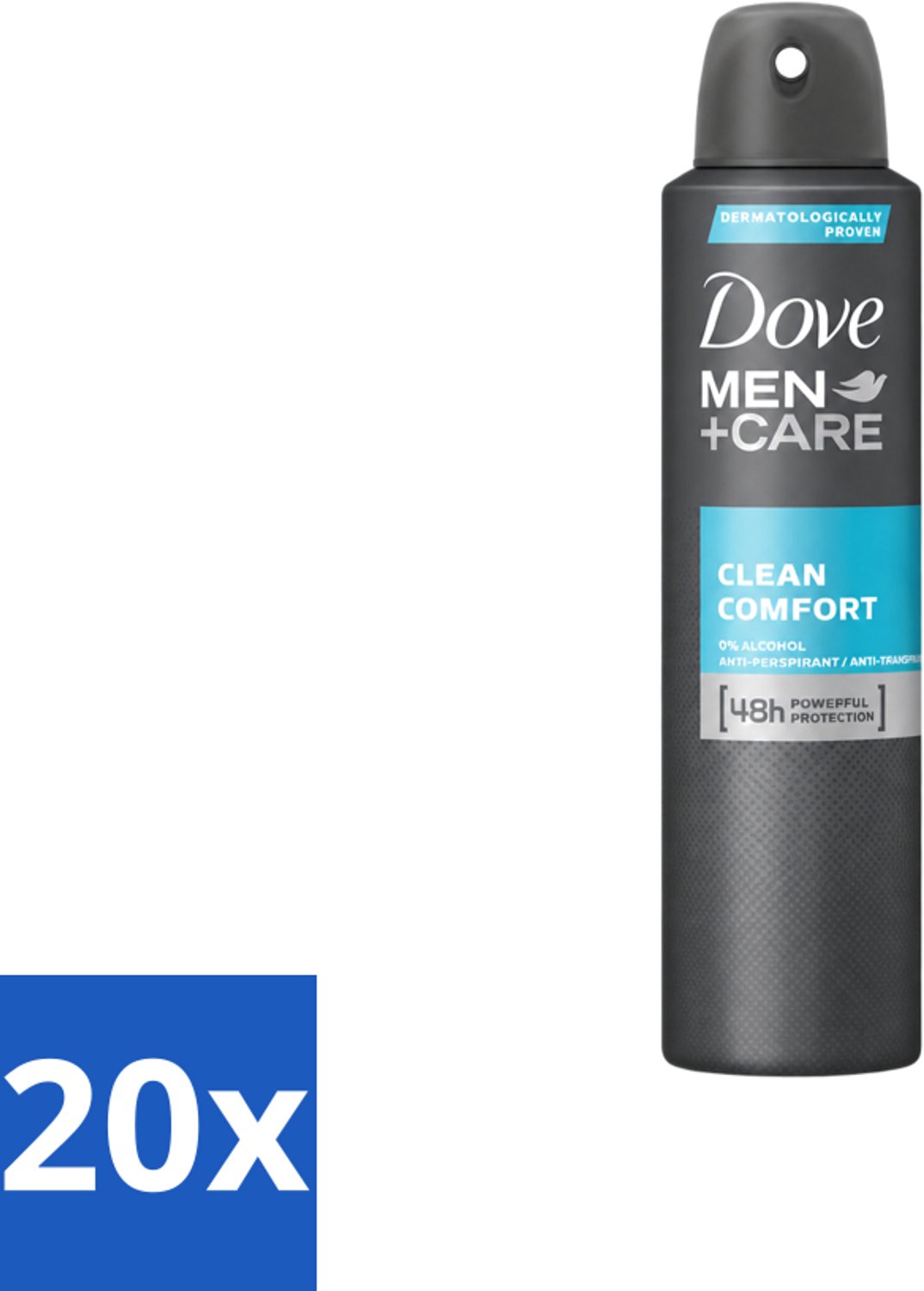20 x Dove Men+Care – Deodorant Spray – Clean Comfort – 200 ml - Voordeelverpakking - 20 stuks