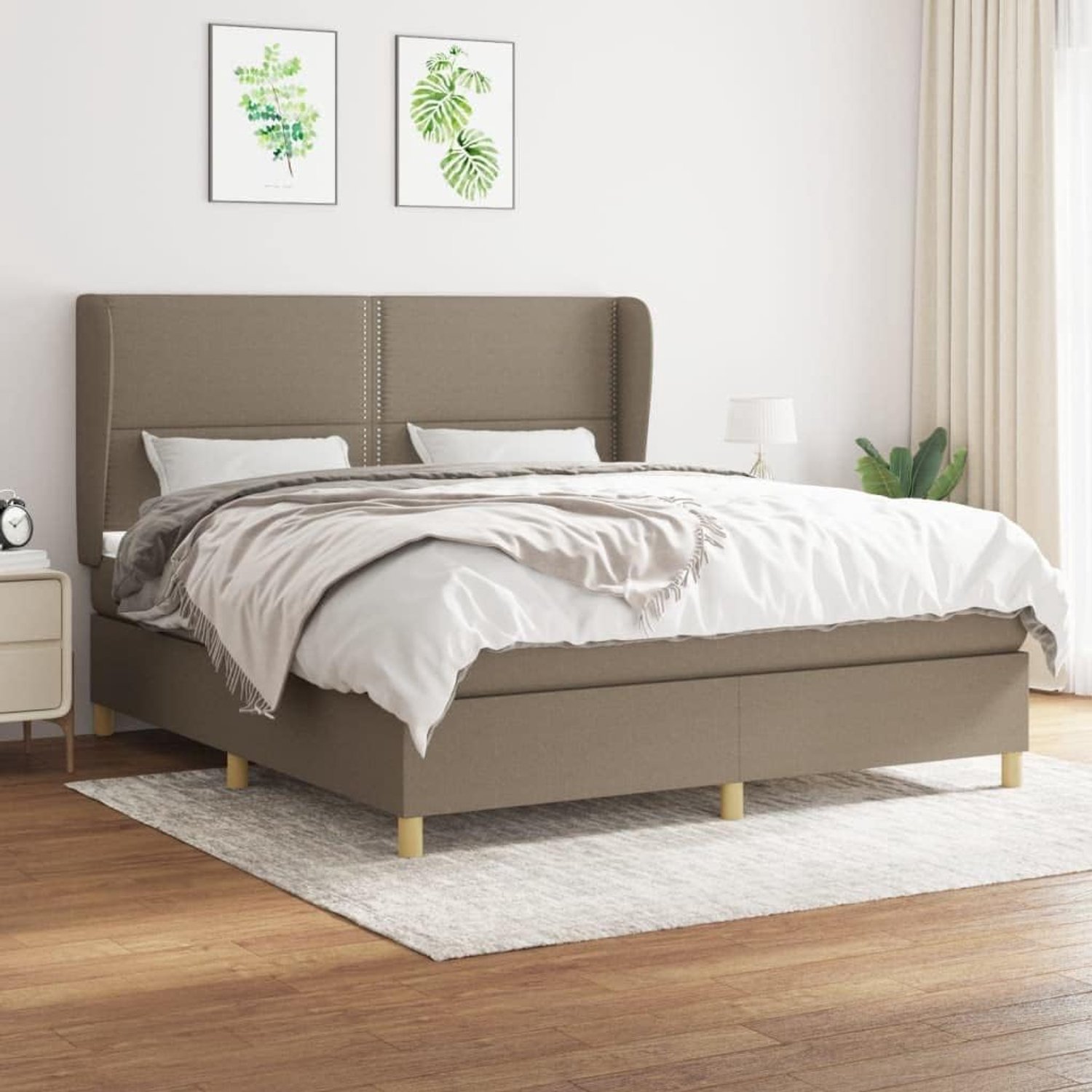 Verstelbaar hoofdbord boxspring 180x200 cm taupe
