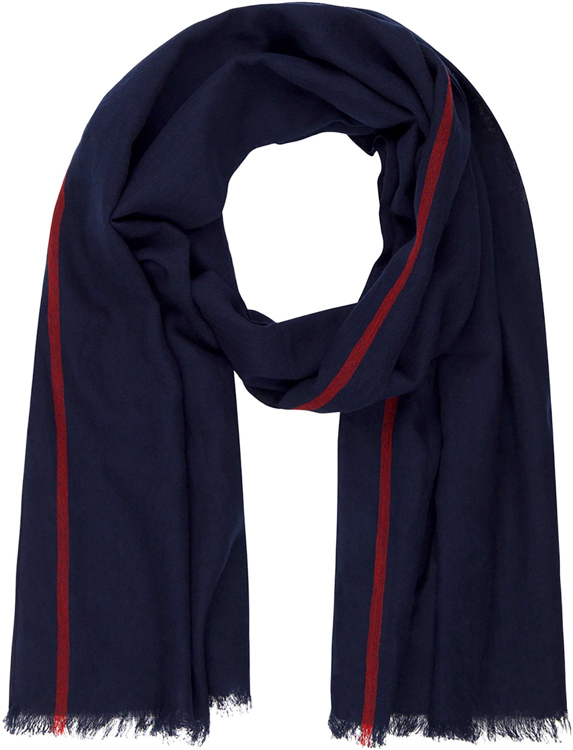 LINDENMANN heren sjaal - marine-rood gestreept