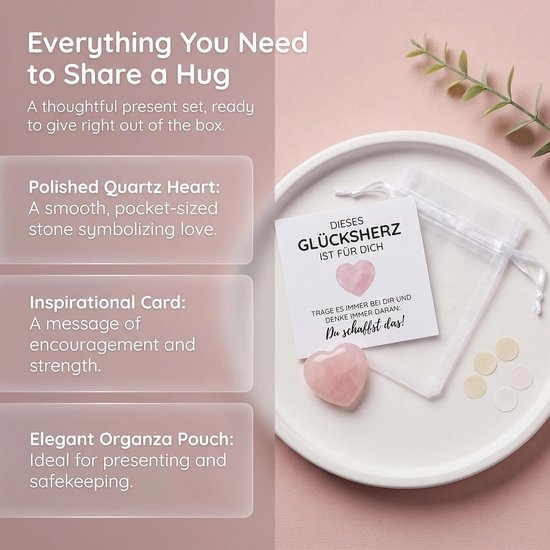 Klein Gelukshartje met Inspirerend Kaartje – Perfect Cadeautje voor Steun, Succes en Positiviteit — afbeelding 3