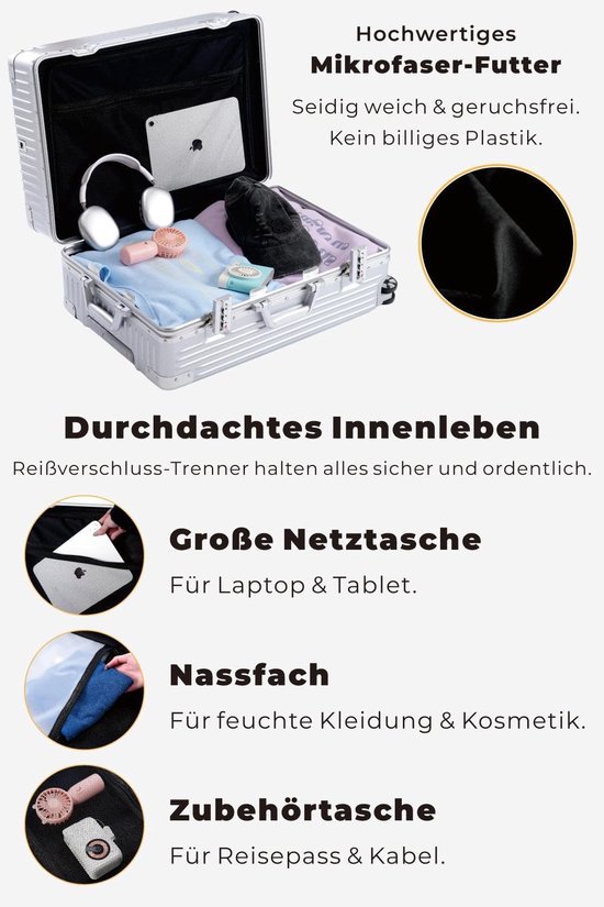 Koffer met aluminium frame, harde schil XL 85L — afbeelding 3