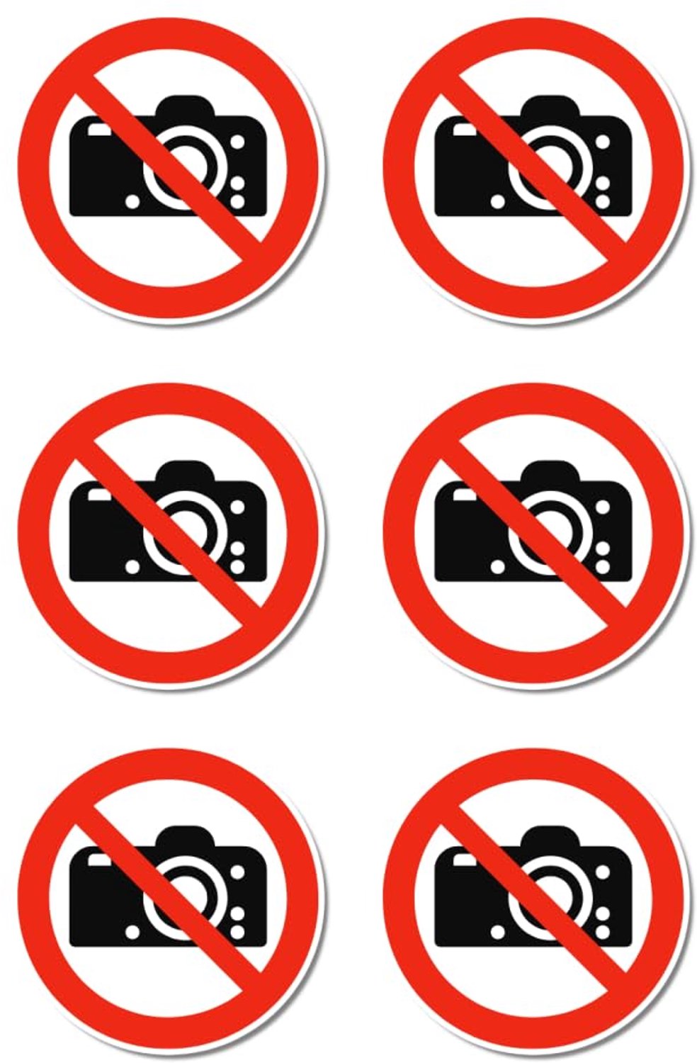 Verbodstekens stickers Ø 5 cm - waterdicht en uv-bestendig - 6 stuks - voor binnen en buiten - m-winkel