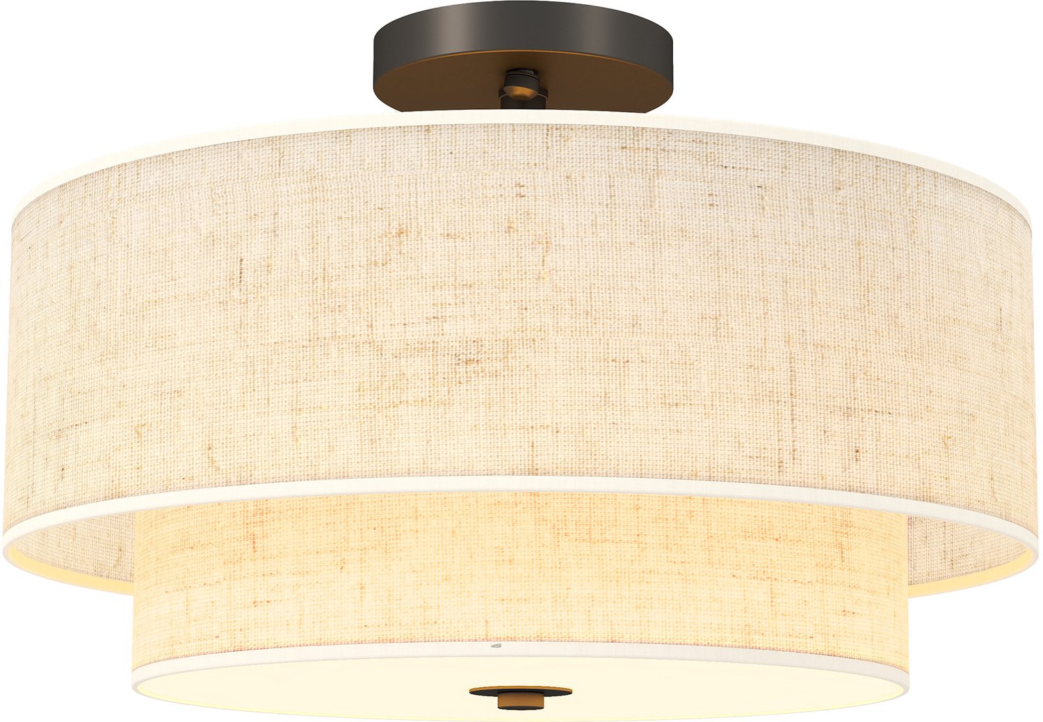 Homcom Ceiling Light-Metall, Stoff-40L x 40B x 26H cm-Cremeweiß Beige