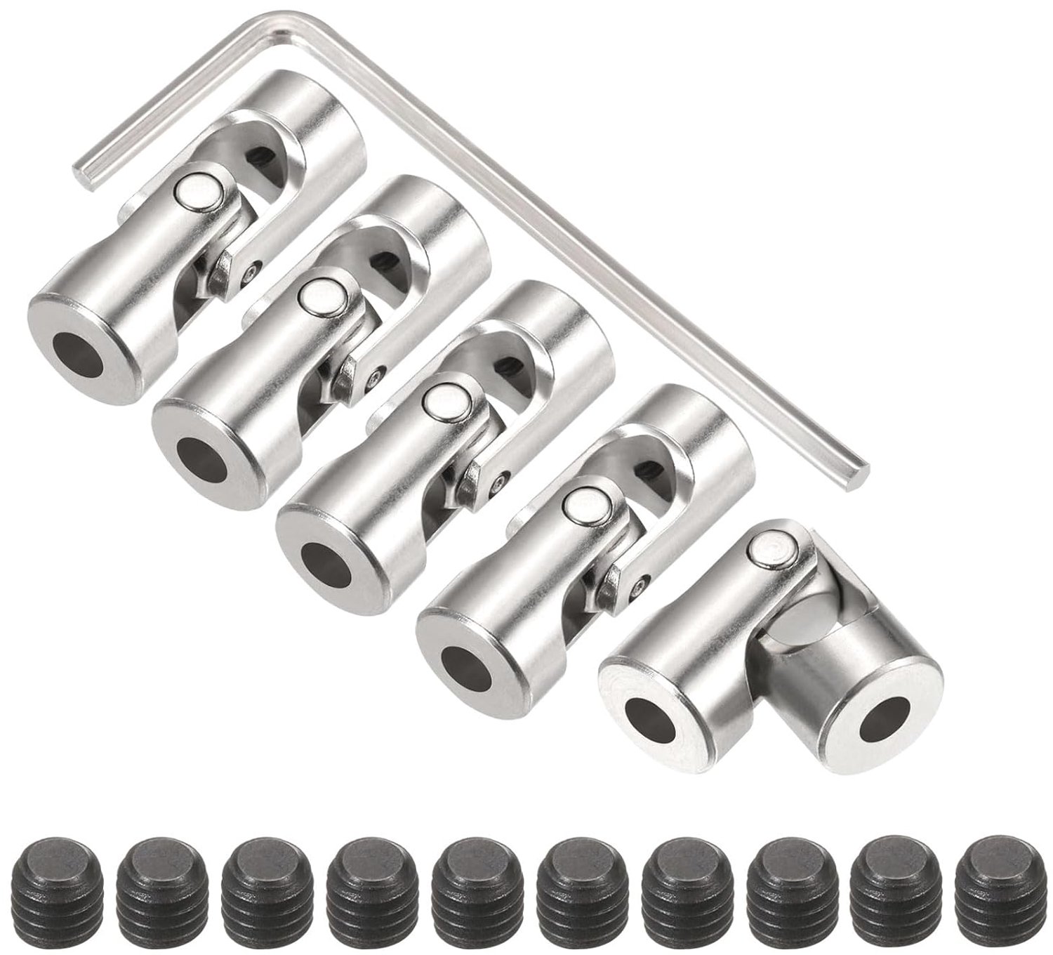 universele askoppeling 4 mm - 5 stuks - 45 graden draaibaar - flexibele overdracht richtingen - Vemera