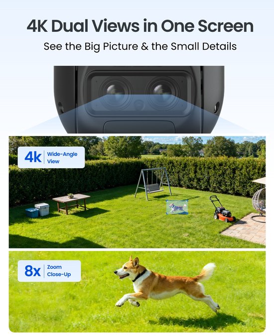 Reolink TrackMix (Battery) G - 4K Draadloze Buitencamera - Pan/Tilt - Auto-Zoom & Tracking - Dual Views - Met Zonnepaneel 2 — afbeelding 2
