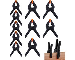 10x Marktklem zeilklem lijmklem klem clam -Klemmen - Lijmklem - Marktklem - Veerklem - Multifunctionele Klemmen voor Houtbewerking - Zeilklem - Marktklem - Ultrakrachtig - 93mm - Zwart