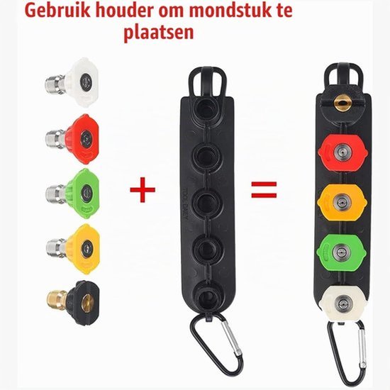 Hogedrukreiniger, hogedrukreiniger, hogedrukreiniger, pistool, 5000 psi, hogedrukreinigingspistool met reserveverlenging, 5 opzetstukken, voor het wassen van auto's — afbeelding 4