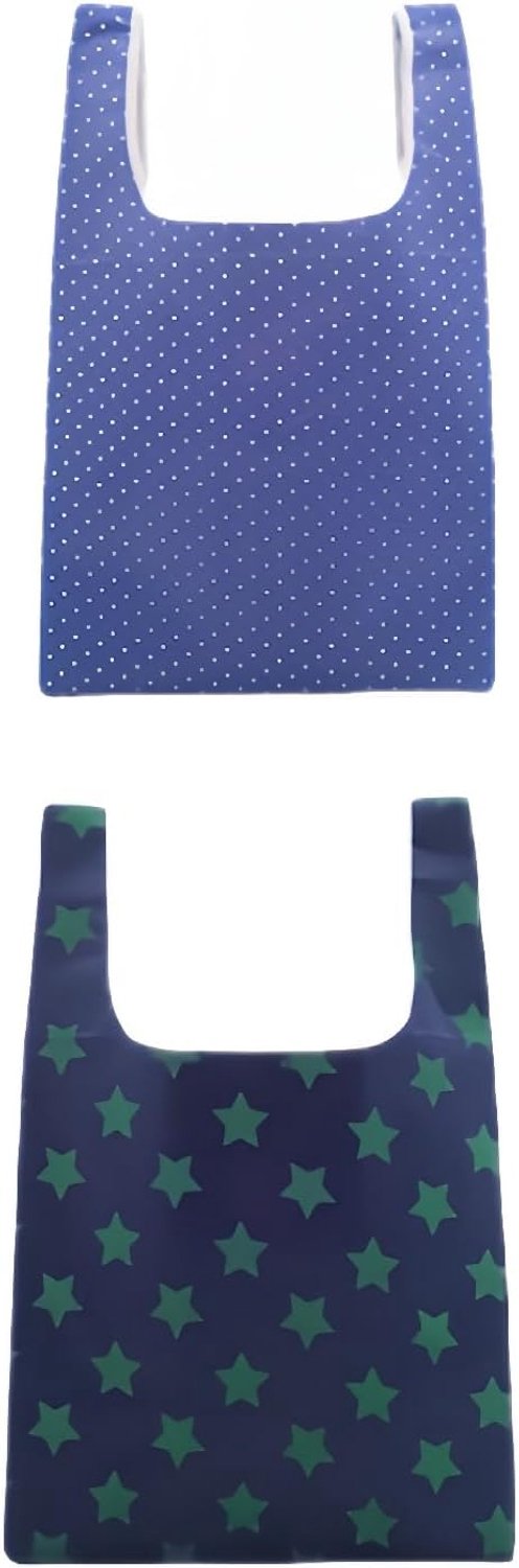 Set van 2 herbruikbare, opvouwbare boodschappentassen – Waterbestendige tas (ca. 51 x 36 cm) met vakken