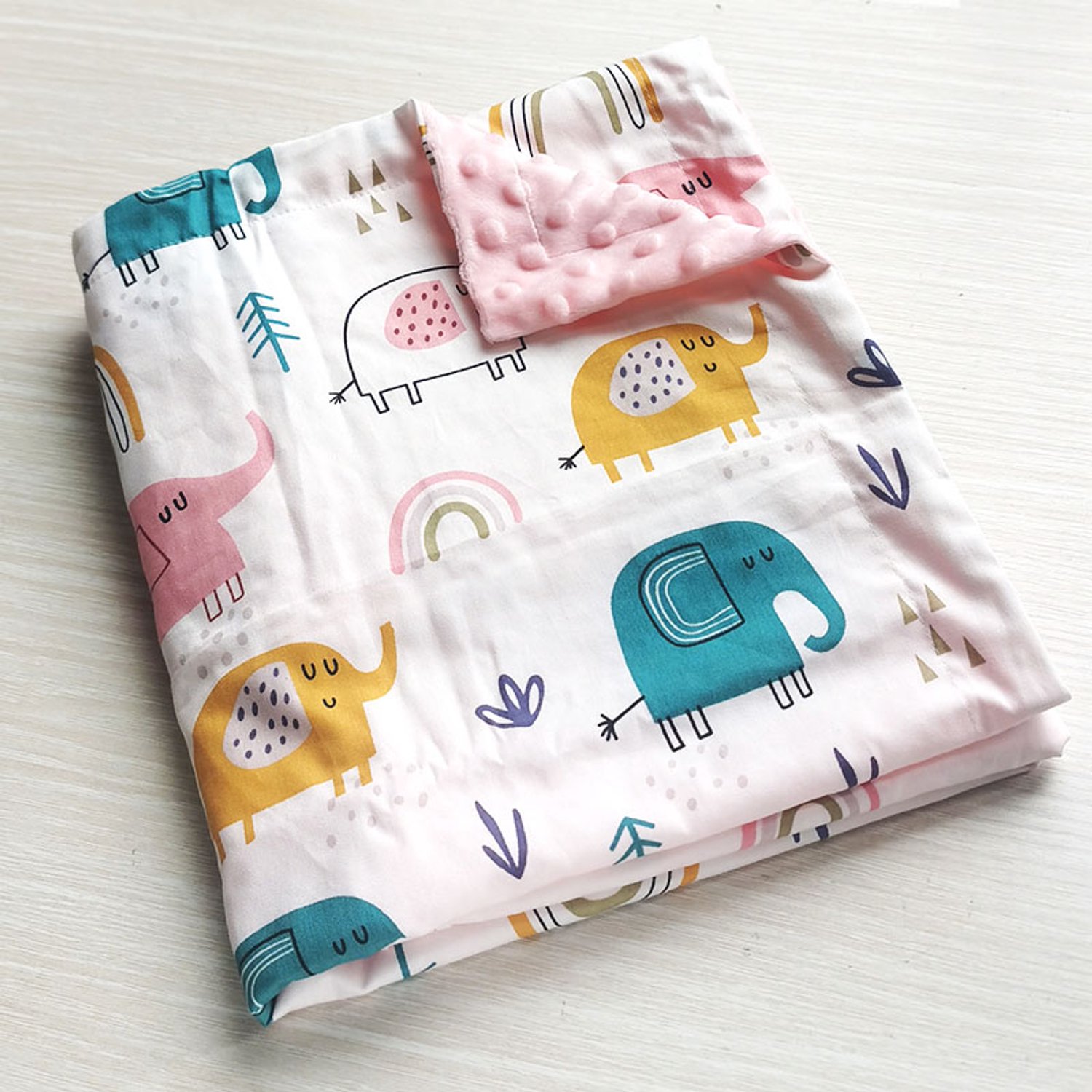 Babydeken - Inbakerdoek - Wikkeldeken - Dubbellaags Polyester Katoen - Zachte Fleece - Bedrukt Patroon - Warm en Uniseks - 76 x 102 cm - Maat S - Voor Pasgeborenen en Kinderwagen