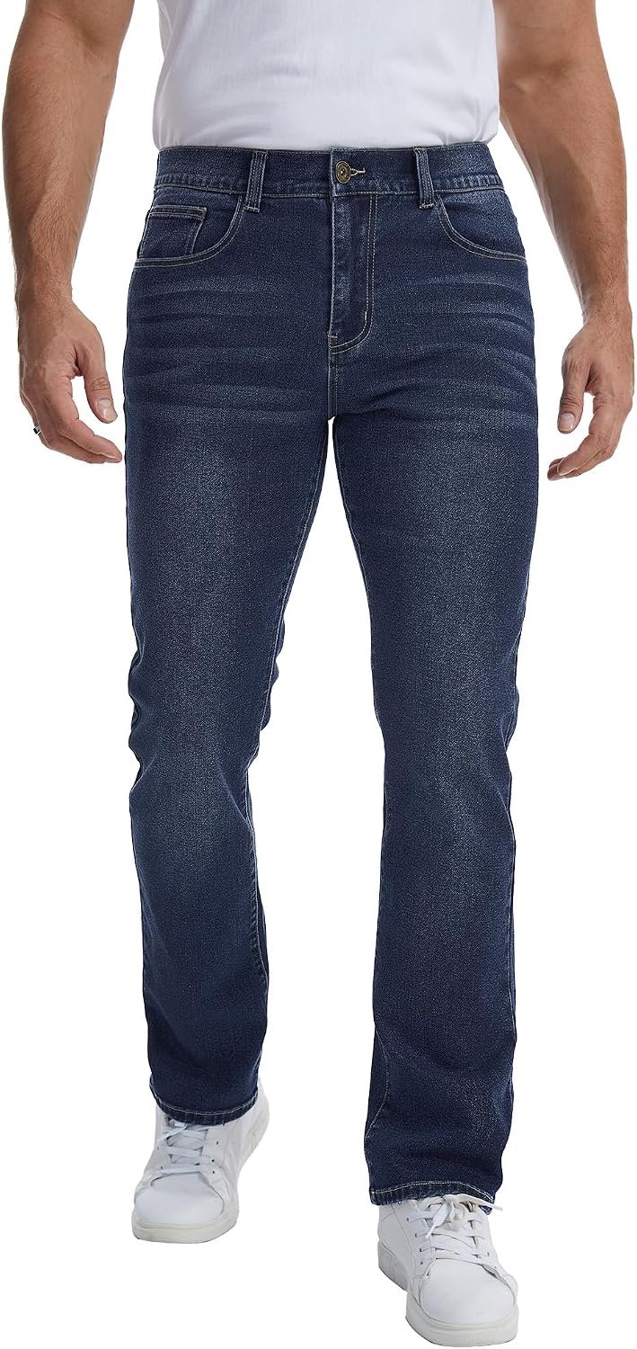 Jeans, rechte snit, stretch, middelhoge taille