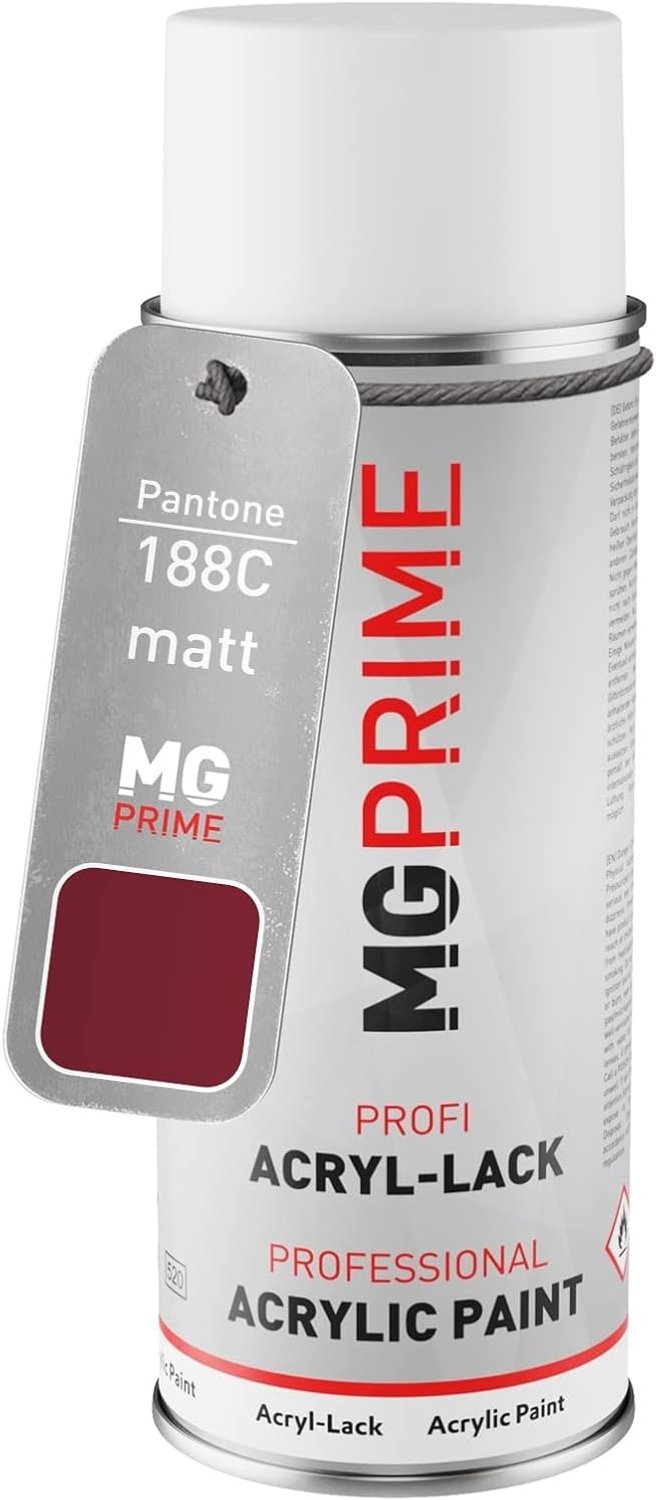 Acryllak spuitbus 400 ml - Pantone 188C Rood mat - sneldrogend - ideale dekking voor carrosseriedelen - ServiceTopper