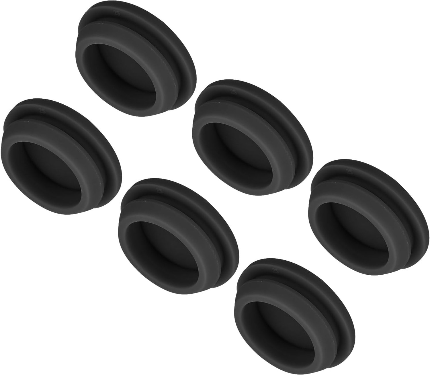 Siliconen stop 25 mm - zwart - ronde rubberen stop - geschikt voor afdichting - 10 stuks - m-winkel