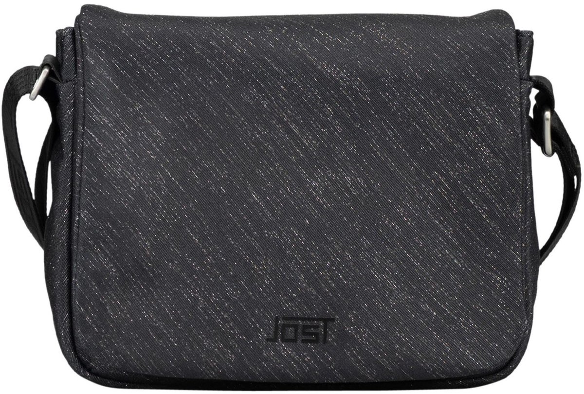 JOST schoudertas Bergen Shoulder Bag Metalic zwart