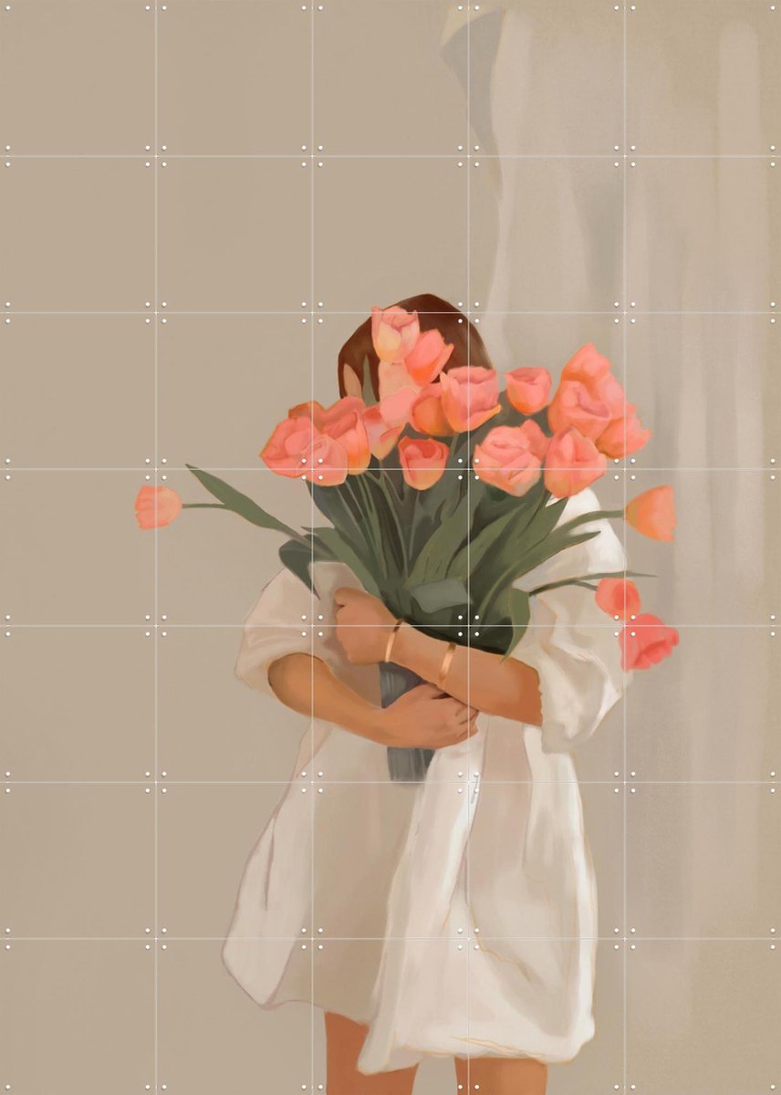 IXXI Gift, Branka Kodžoman - 100 x 140 cm - Gratis ophangtool - Grote wanddecoratie en posters - Modern, Digitale Kunst, Woonkamer, Slaapkamer
