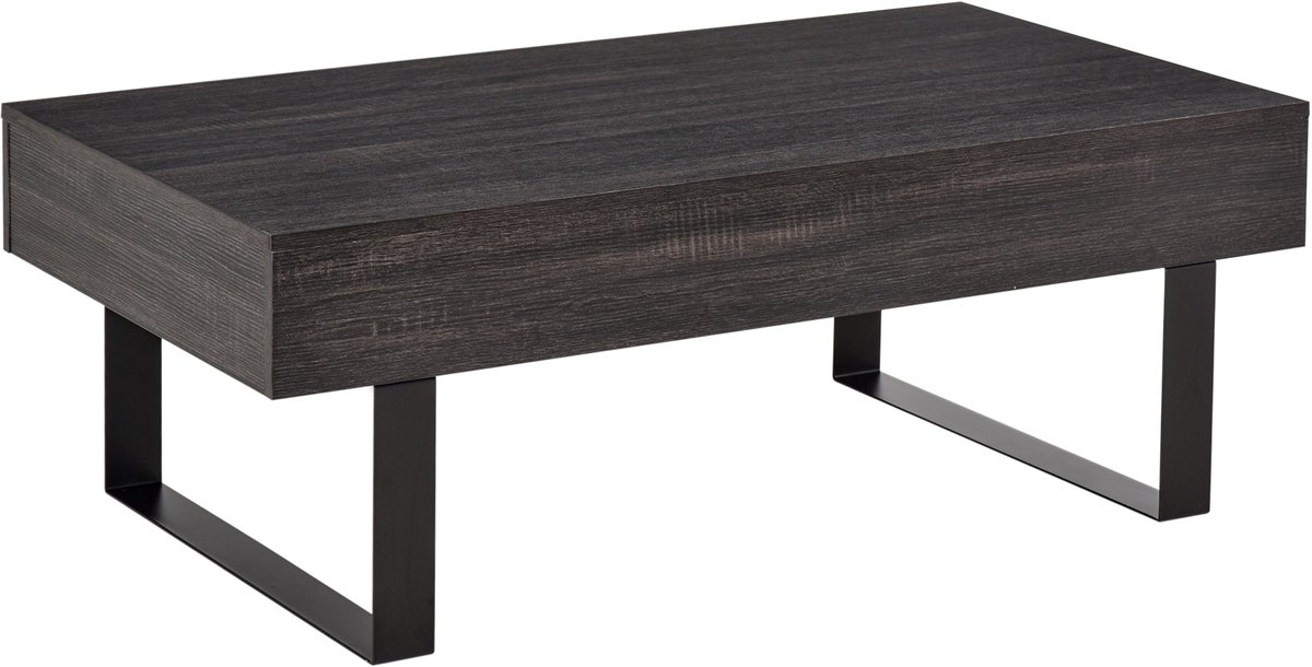 Homona Salontafel met lade en open opbergruimte - 110 x 60 x 40 cm - Donkergrijs