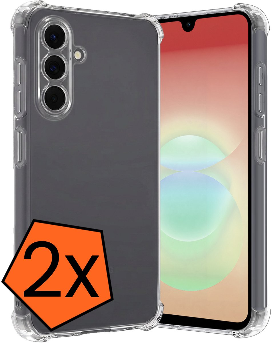 Hoes - 2 Stuks - Geschikt voor Samsung Galaxy A18 - Sterk & Shockproof - Siliconen Case - Back Cover - Telefoon Hoesje Shock Proof - Transparant