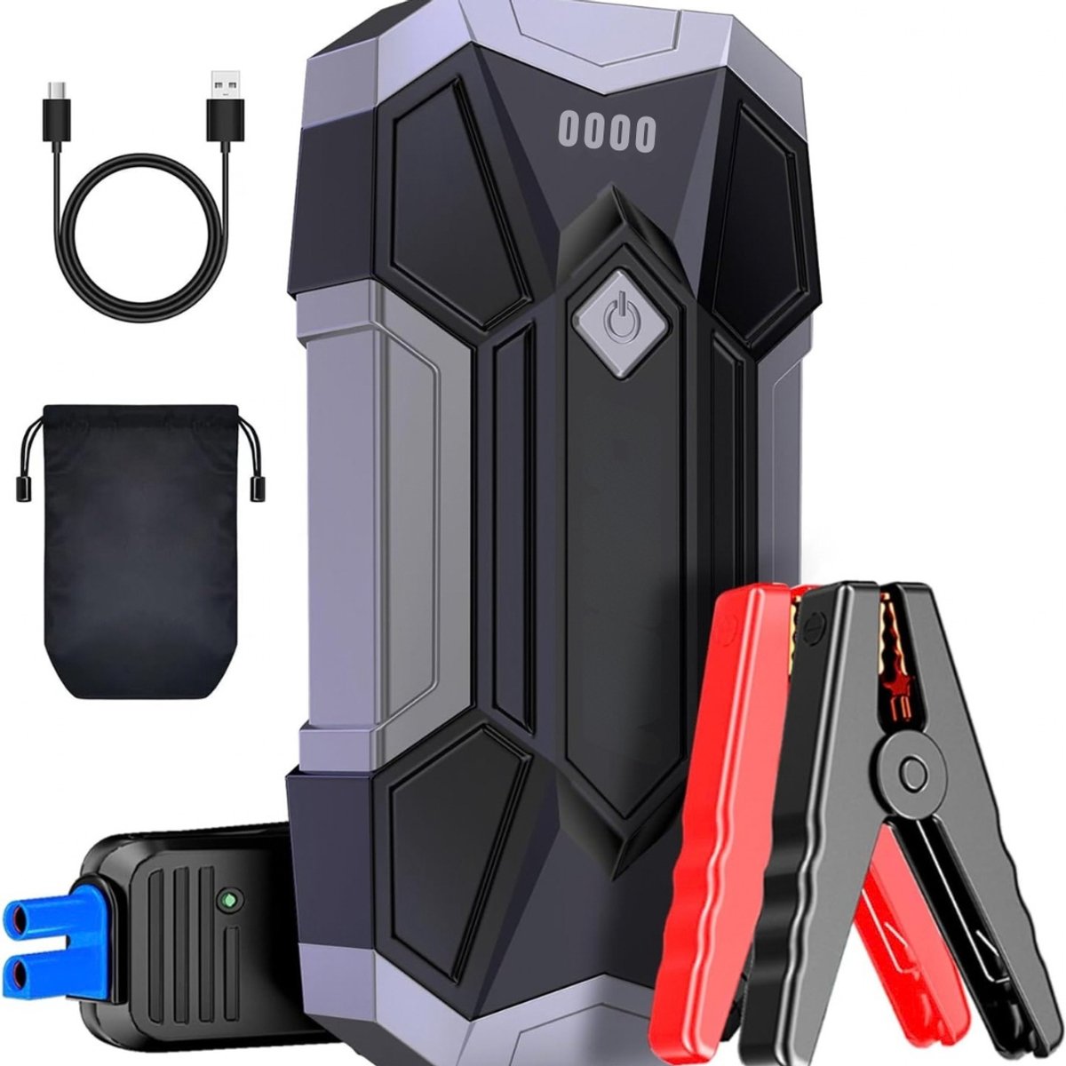 Levo® Jumpstarter Voor Auto - Jumpstarter - Starthulp - Zwart - 21cm x 11cm x 10cm