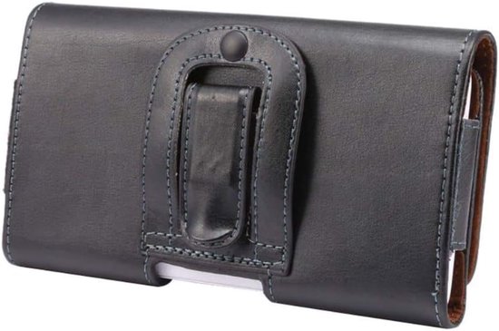 Lederen tas riemclip horizontaal voor Meizu Mblu 10 (2021) - Zwart — afbeelding 4
