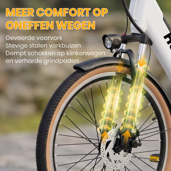 VANKEL Elektrische Fiets 26 Inch – E-bike Dames & Heren – Lage Instap – 648Wh Accu – Tot 120 km Bereik – 250W Achterwielmotor – Shimano 7 Versnellingen — afbeelding 4
