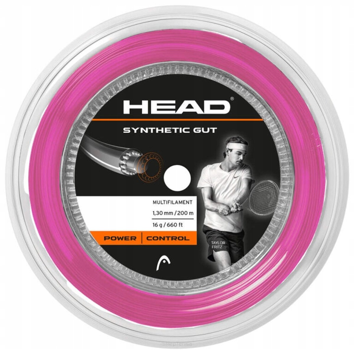 Head Synthetic Gut 1.25mm Tennissnaar 12m Roze