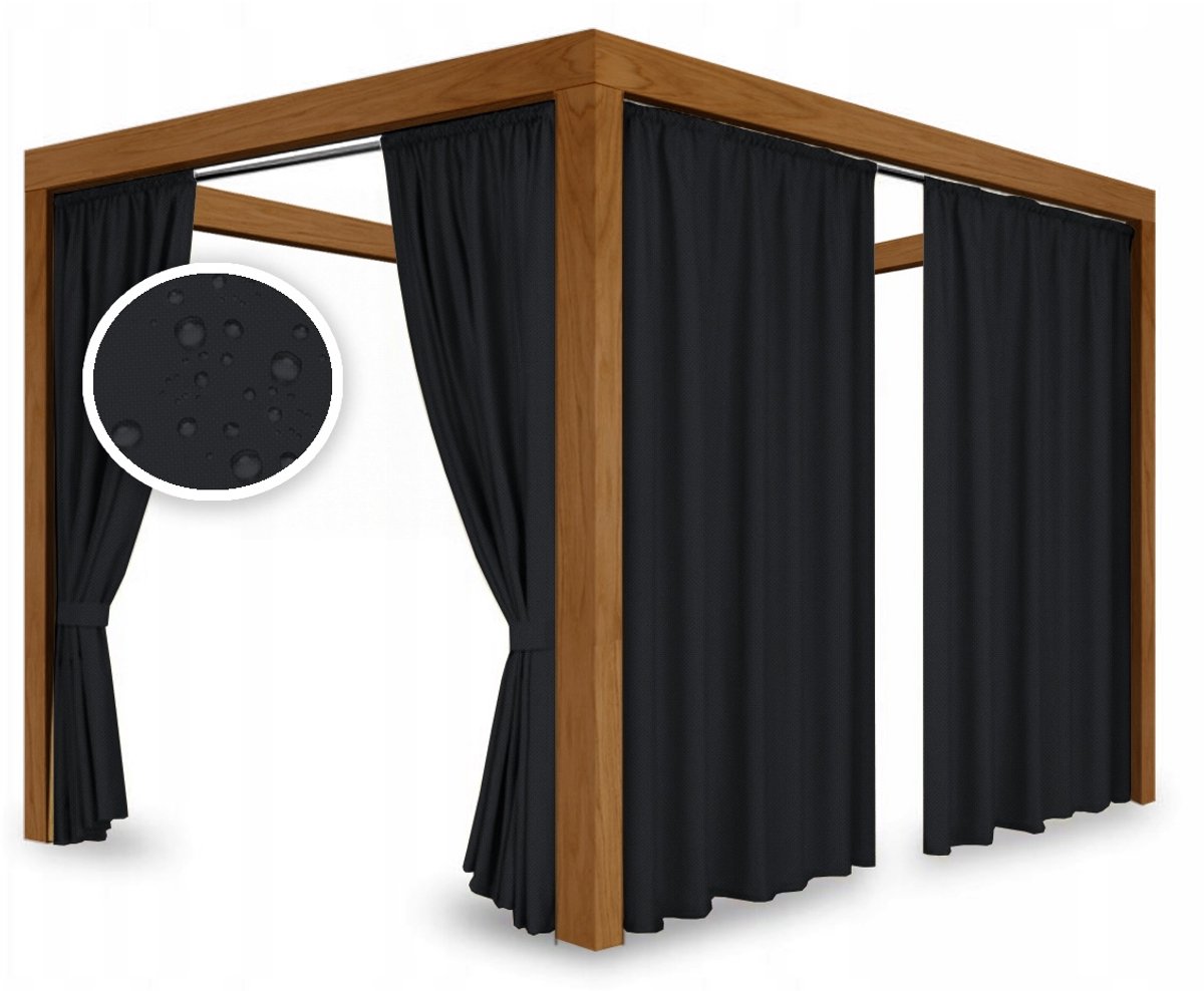 Waterdicht Tuindoek Zwart 220x155cm voor Pergola, Terras, Balkon