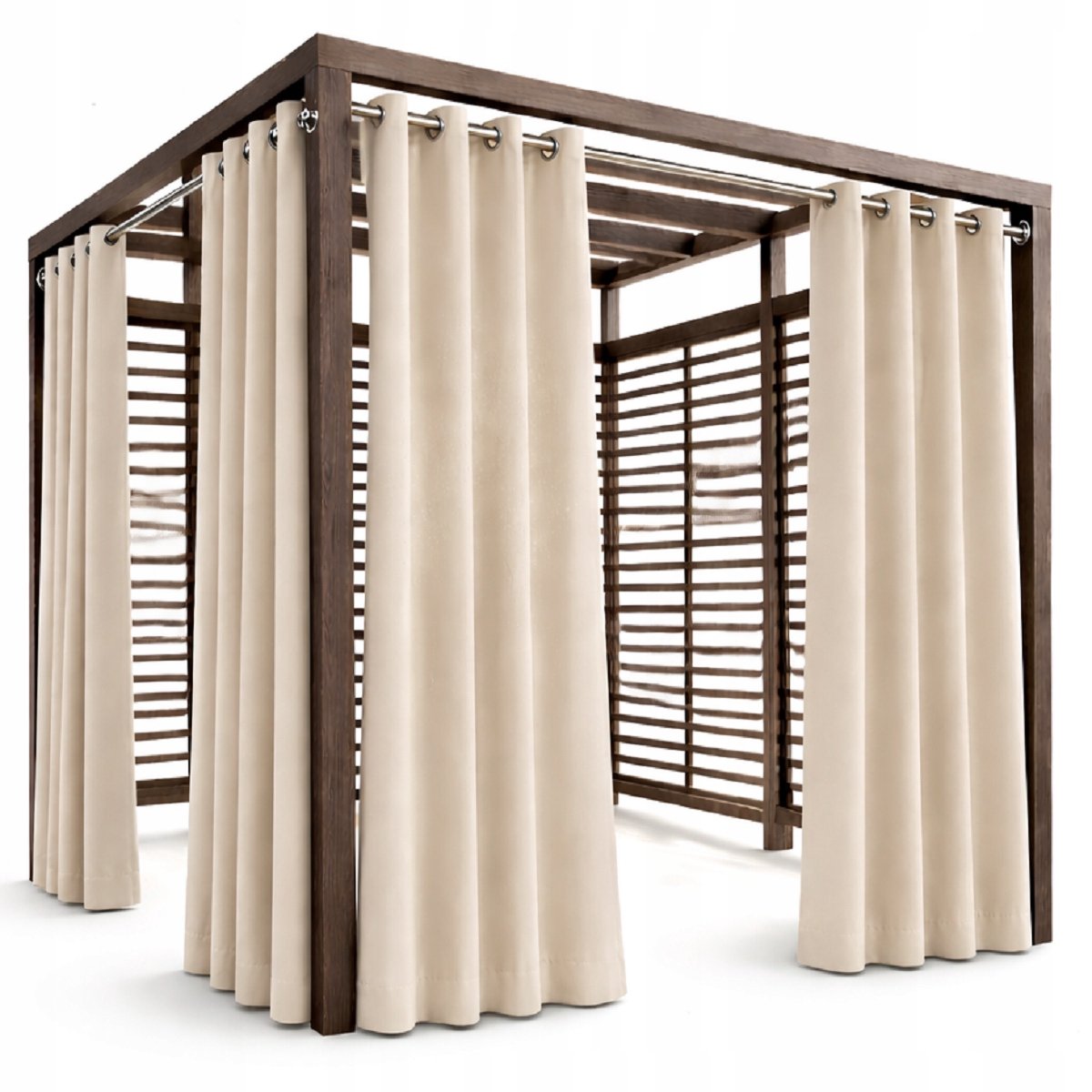 Waterdicht Gordijn voor Buiten 155x230cm met Ring - Beige