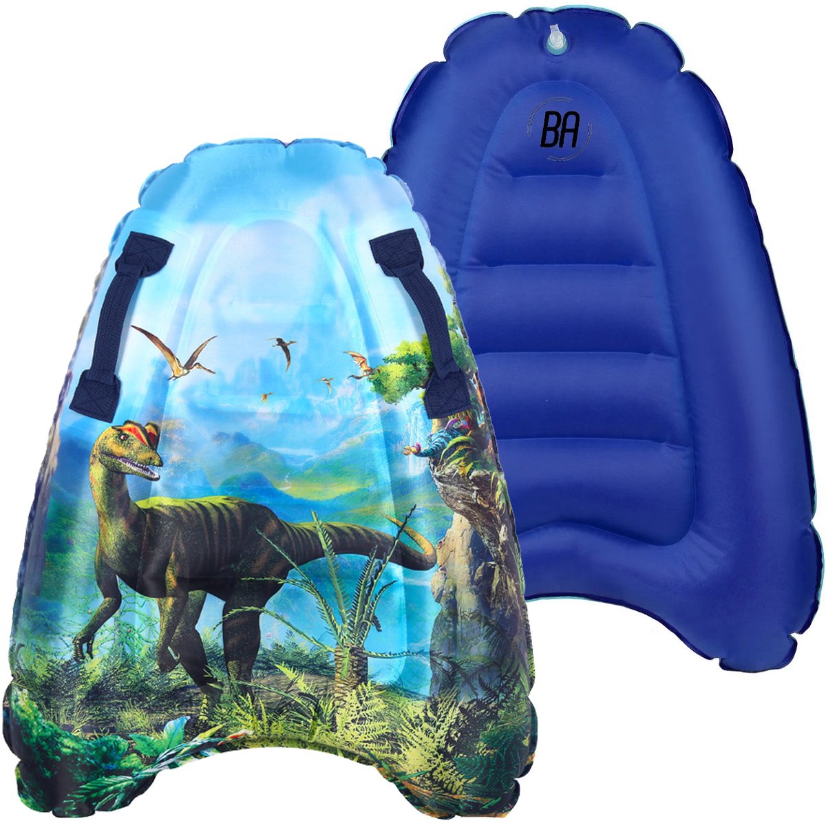 Best Active Bodyboard - Dinosaurus - 67×52×13 cm - Voor Kinderen & Volwassenen - Opblaasbaar - Lichtgewicht & Duurzaam - Geschikt voor Zee & Golven