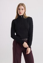 Felix Hardy Kabelgebreid Pullover - 100% Katoen Dames Zwart - L
