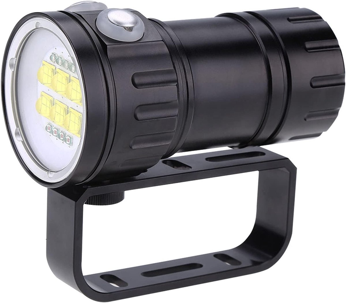 28.800lm duiklamp Dubbele schakelaarbediening 7 modi met standaardbasis Professionele onderwater LED-zaklamp voor diepzeegrotten, duiken