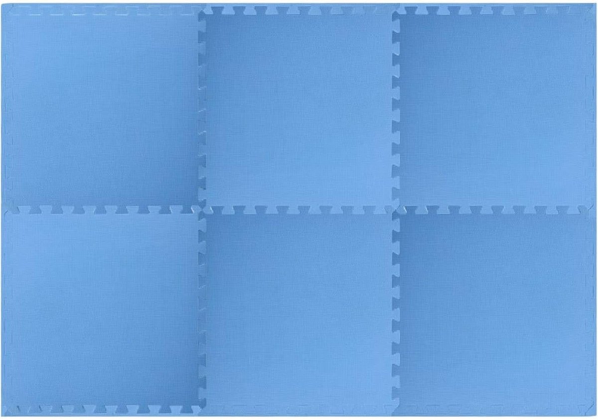 Vloerkleed voor zwembad, 6 stuks, blauw, 2,16 m², EVA-schuim, antislip zwembadonderlegger van schuim met hoge dichtheid, waterdicht en onderhoudsvriendelijk, voor zwembad en whirlpool
