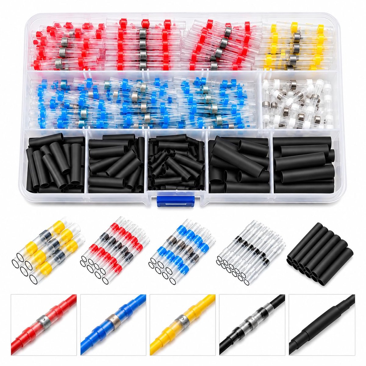 Soldeerverbinders met krimpkous set, 280 stuks kabelverbinders