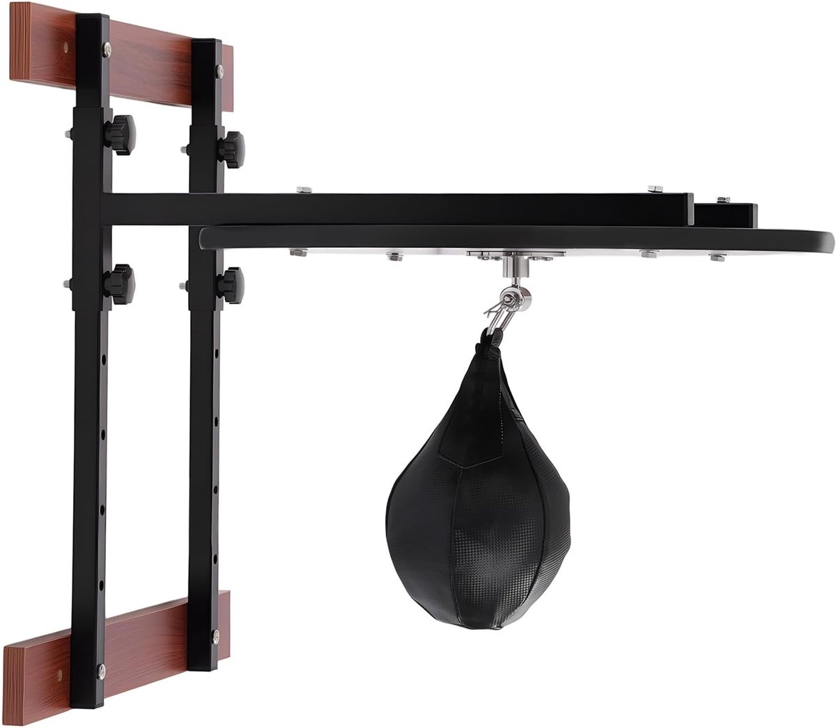 Boksen, 5 versnellingen, in hoogte verstelbaar, hangend met 60 cm ronde plaat, 360° kogellagers, professionele Speed Bag platformset, wandmontage, punchingbal voor sportscholen