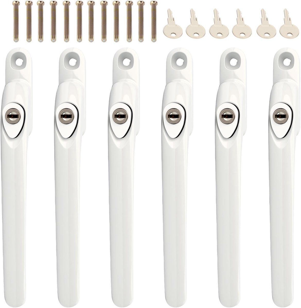 6PCS Raamgreep aluminium 43mm Wit