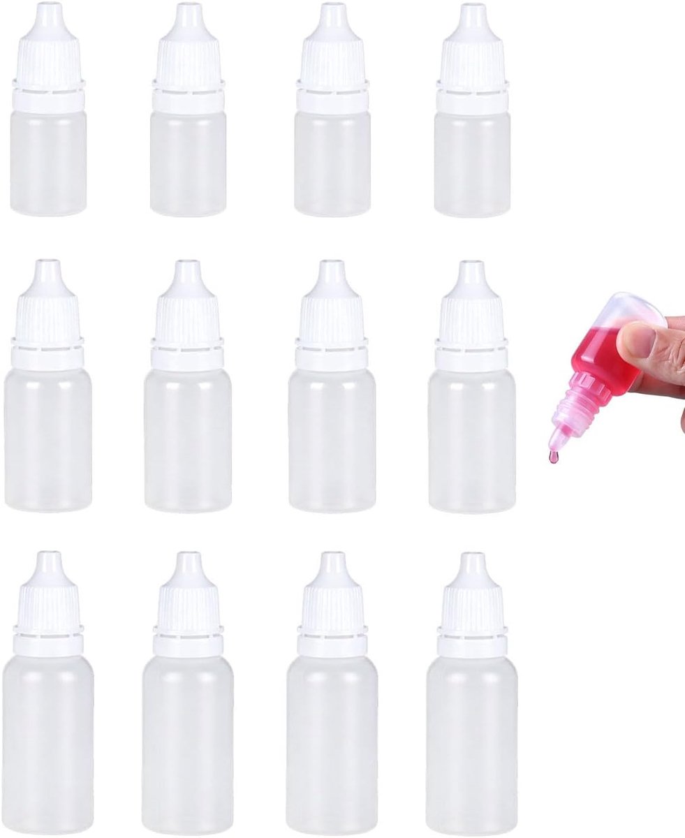 Druppelflessen, lege flessen voor vloeistoffen, 5/10/15 ml flessen, druppelflessen van kunststof, draagbaar, comprimeerbare druppelflessen voor vloeibare monsters
