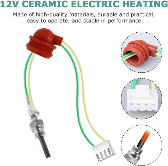 14 stuks gloeibougies diesel standverwarming, 12 V, 5 kW, staande verwarming, keramische pin, gloeibougies, kit met gloeigereedschapsvoet en verstuiver-reserveonderdelen, voor lucht diesel — afbeelding 2