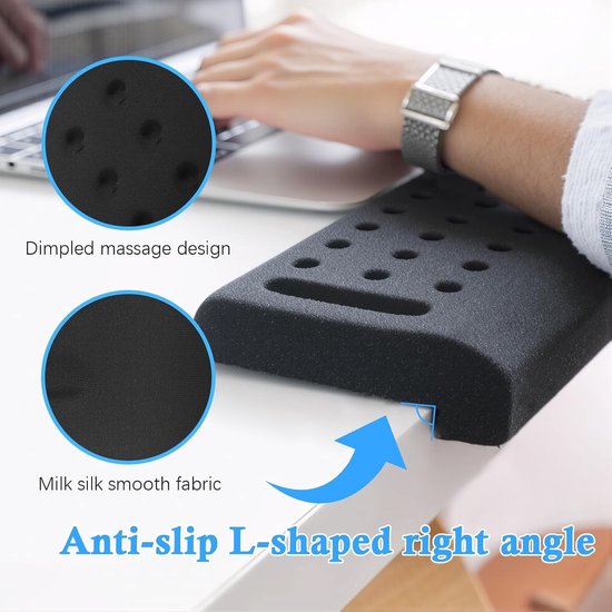 Ergonomische L-vormige polssteunen van traagschuim - 2 stuks, antislip, voor comfortabel typen en ondersteuning tijdens het werken — afbeelding 3