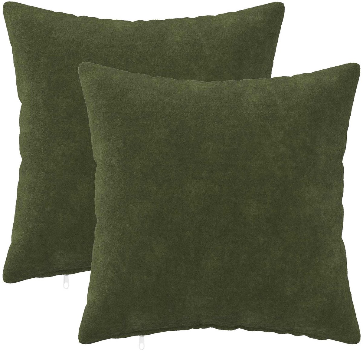 vidaXL Dekenkussen - 2 - st - HEERLEN - Groen - 30 - x - 30 - cm - Microfiber - Fleece